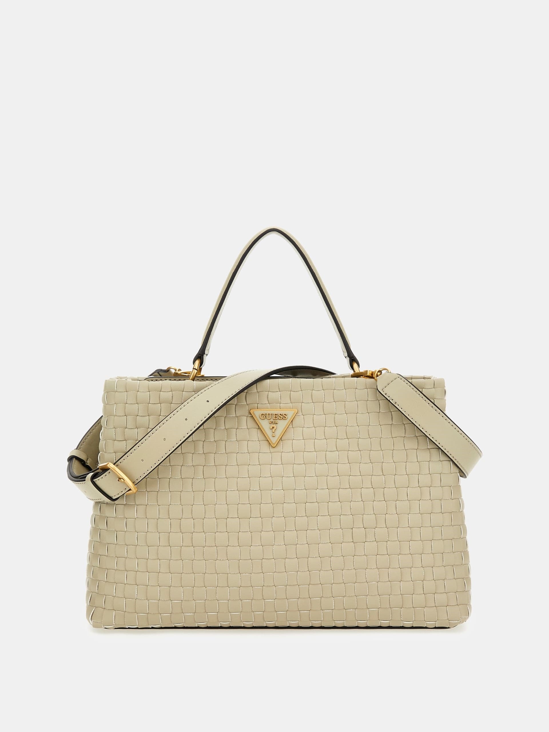 Guess Lisbet Woven Convertible Crossbody - White - One Size